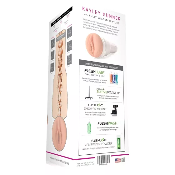 Fleshlight Kayley Gunner - realistická vagína - prírodná farba