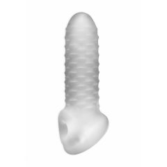   Fat Boy Checker Box - návlek na penis (15 cm) - mliečne biely