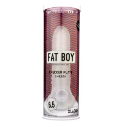   Perfect Fit - Fat Boy Checker Box - návlek na penis (17 cm, biely)