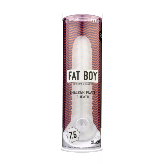 Fat Boy Checker Box - návlek na penis - 19 cm - biely
