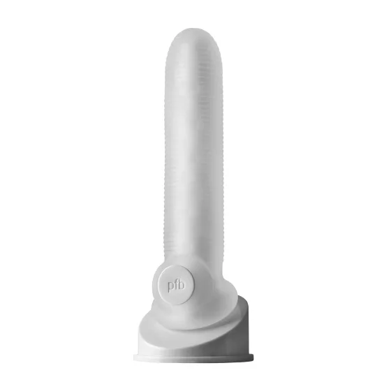 Fat Boy - návlek na penis - jemné rebrovanie - 19 cm - biely