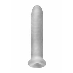   Fat Boy Micro Ribbed - návlek na penis (19 cm) - mliečne biely