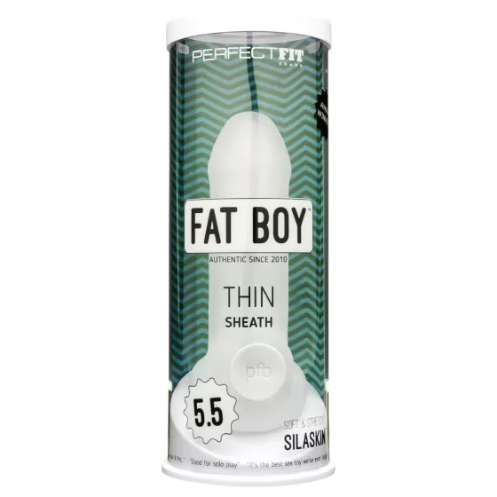 Perfect Fit - Fat Boy Thin - návlek na penis (15 cm, biely)