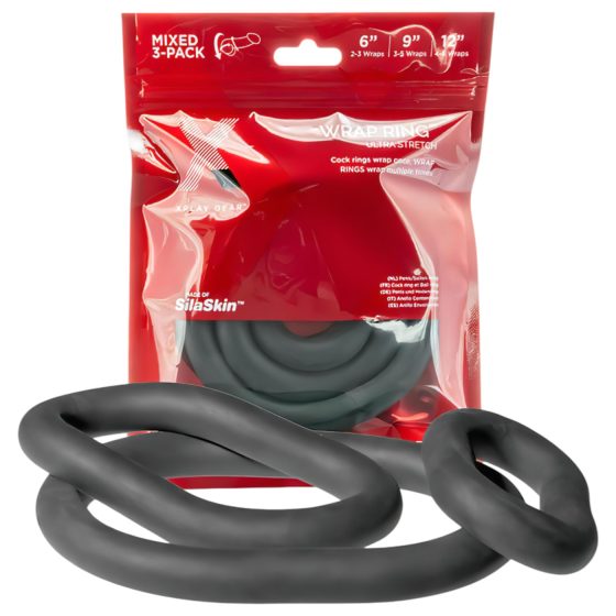 Perfect Fit Ultra Wrap - hrubá sada krúžkov na penis - čierna (3 ks)