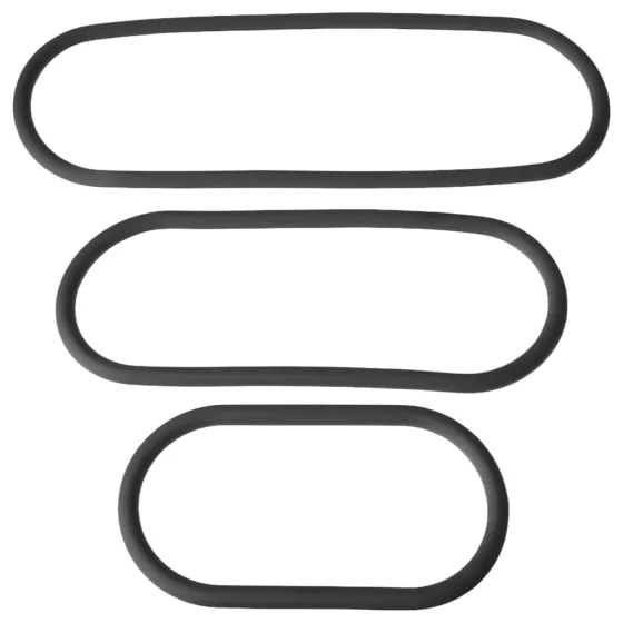 Perfect Fit - sada tenkých erekčných krúžkov - silikón - čierna (3 ks)