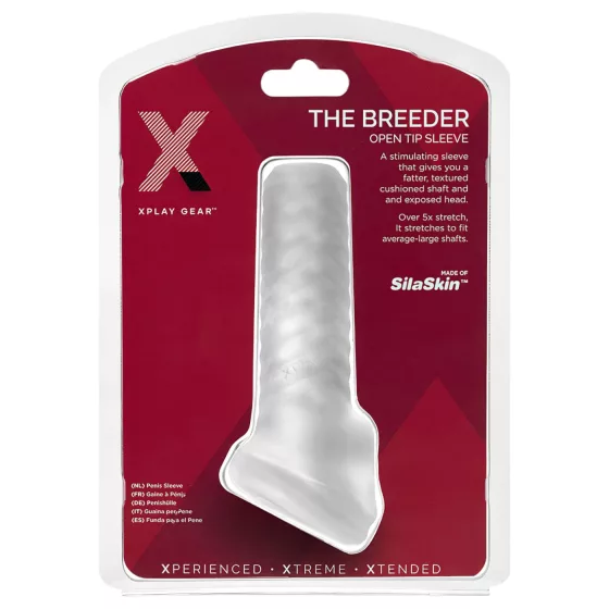 Perfect Fit Breeder - otvorený návlek na penis - biely