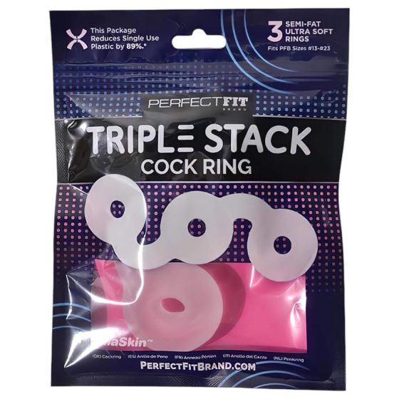 Perfect Fit Triple - Trio krúžkov na penis (biela)
