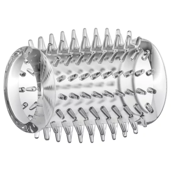 Stay Hard - erekčný návlek na penis s tŕňmi - priehľadný