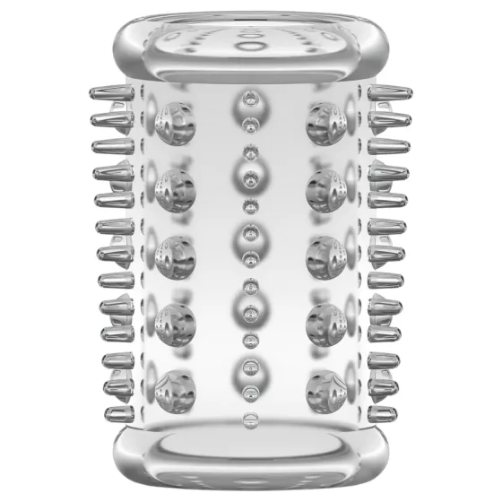 Stay Hard - erekčný krúžok s tŕňmi - transparentný