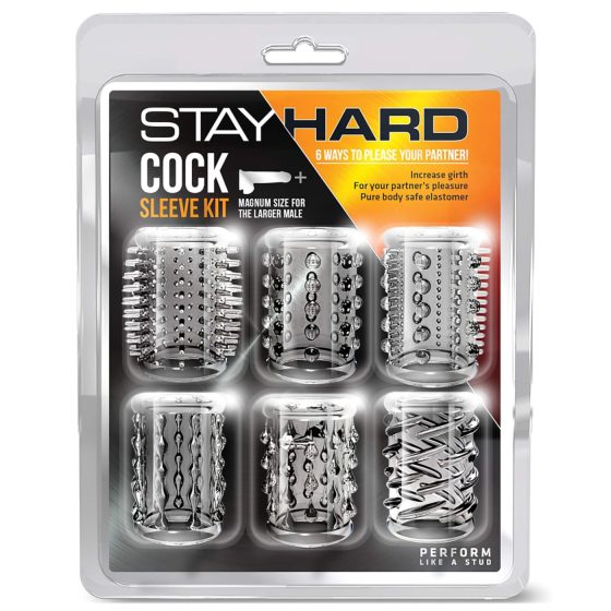 Stay Hard - Súprava penových krúžkov - priehľadné (6 ks)