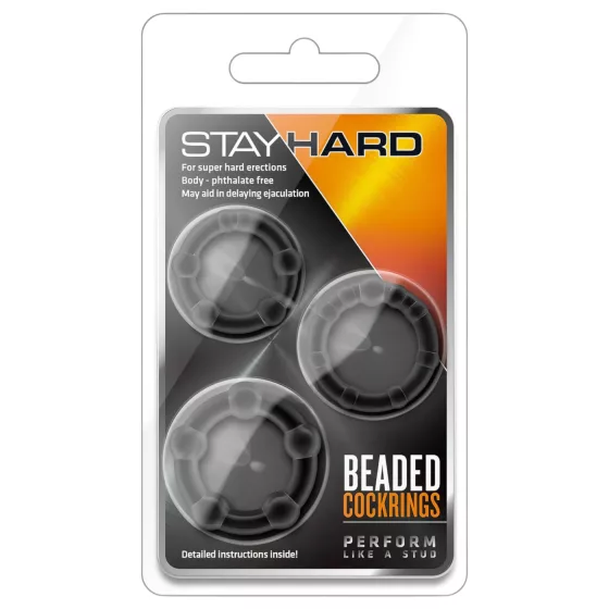 Stay Hard - erekčný krúžok set - čierna