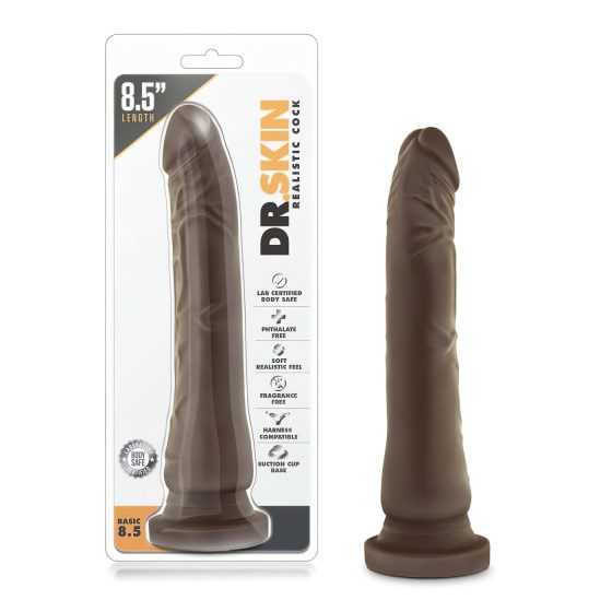 Dr. Skin 8,5 - realistický dildo s prísavkou - hnedý (20,5 cm)