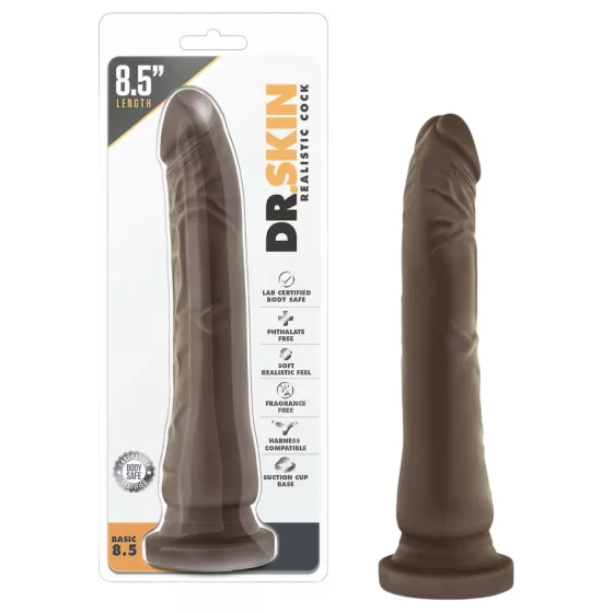 Dr. Skin 8,5 - realistický dildo s prísavkou (hnedý, 20,5 cm)