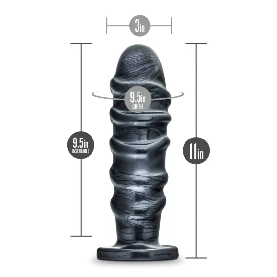 Blush Jet - XXL análne dildo (čierne)