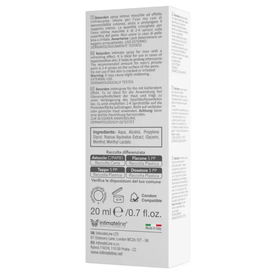 Intimateline R20 - chladivý oneskorujúci sprej pre mužov (20 ml)