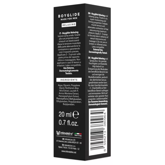 Intimateline Boyglide - análne uvoľňujúce sprej pre mužov (20 ml)