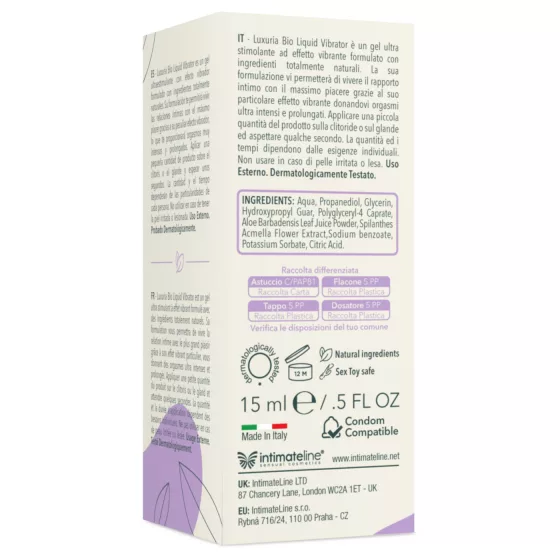 Intimateline Luxuria BIO - tekutý vibračný gél pre ženy (15 ml)