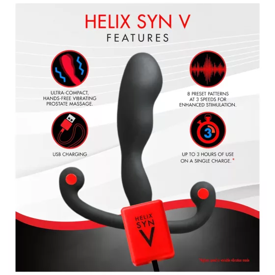 Aneros Helix Syn V - akumulátorový prostatický vibrátor (čierny) - 12,7 cm