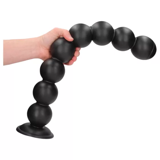 Au! Balls of Lust - obrovský análny korálkový reťazec (čierny) - 55 cm
