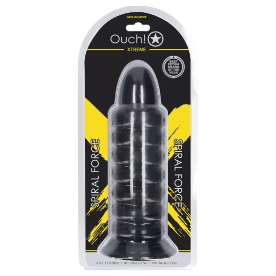 Au! Spiral Force - skrutkovací análny kolík (čierny) - 23,5 cm
