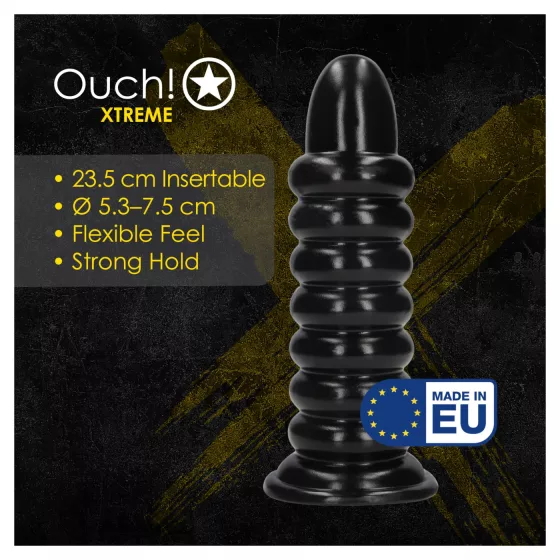 Au! Spiral Force - skrutkovací análny kolík (čierny) - 23,5 cm