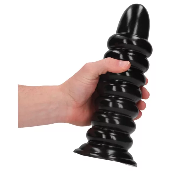 Au! Spiral Force - skrutkovací análny kolík (čierny) - 23,5 cm