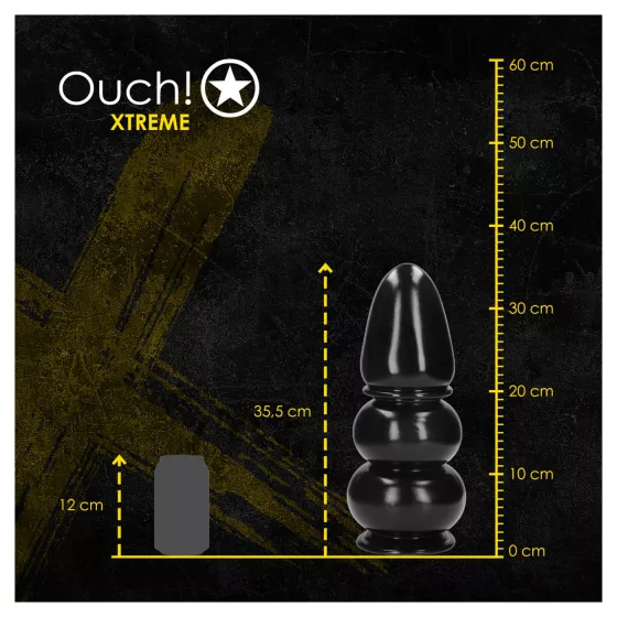 Au! Ultra Collosus - extra veľký análny kolík (čierny) - 33 cm