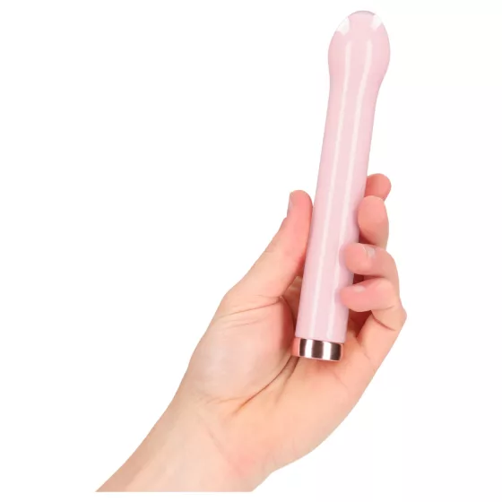 Loveline - sklenený vibrátor s guľovou hlavou (ružový)