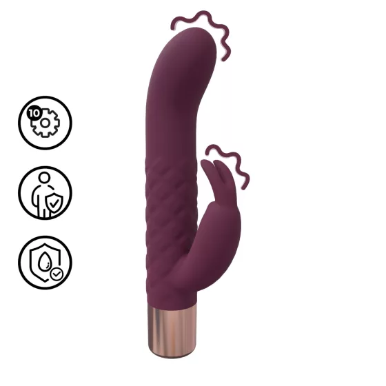 Loveline - mini vibrátor s uškami zajačika (červený)