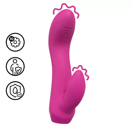 Loveline - zakrivený mini vibrátor s motívom zajačika (ružový)