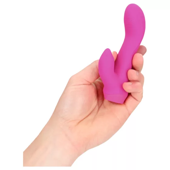 Loveline - zakrivený mini vibrátor s motívom zajačika (ružový)