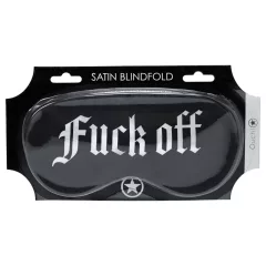   Au! - Saténová očná maska s nápisom „Fuck Off“ (čierna)