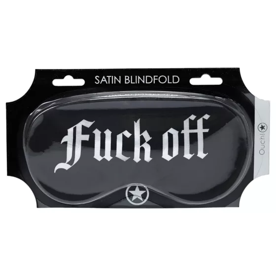 Au! - Saténová očná maska s nápisom „Fuck Off“ (čierna)