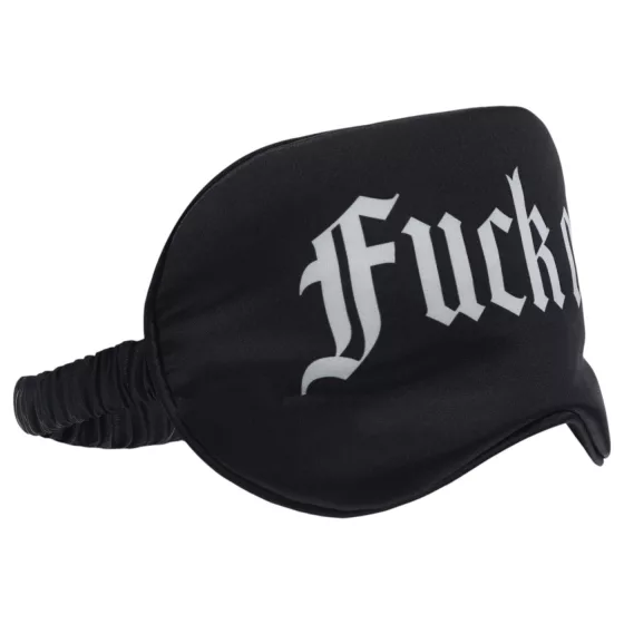 Au! - Saténová očná maska s nápisom „Fuck Off“ (čierna)