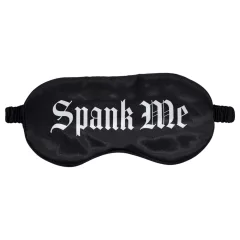   Au! - saténová očná maska s nápisom „Spank Me“ (čierna)
