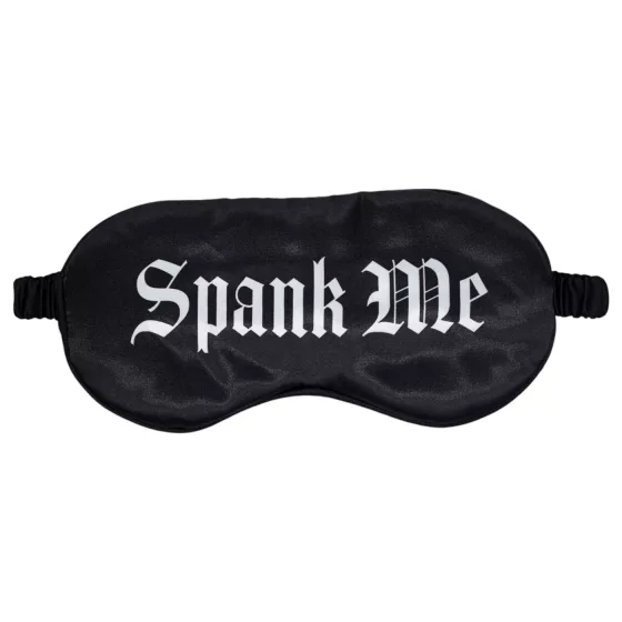 Au! - saténová očná maska s nápisom „Spank Me“ (čierna)