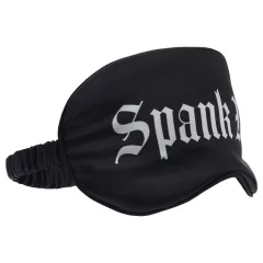  Au! - saténová očná maska s nápisom „Spank Me“ (čierna)