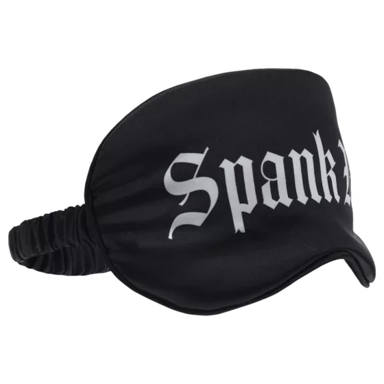 Au! - saténová očná maska s nápisom „Spank Me“ (čierna)