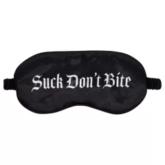   Au! - saténová očná maska s nápisom „Suck Don't Bite” (čierna)