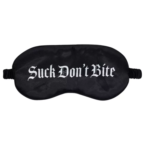 Au! - saténová očná maska s nápisom „Suck Don't Bite” (čierna)