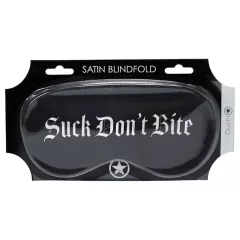   Au! - saténová očná maska s nápisom „Suck Don't Bite” (čierna)
