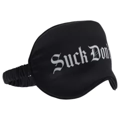   Au! - saténová očná maska s nápisom „Suck Don't Bite” (čierna)