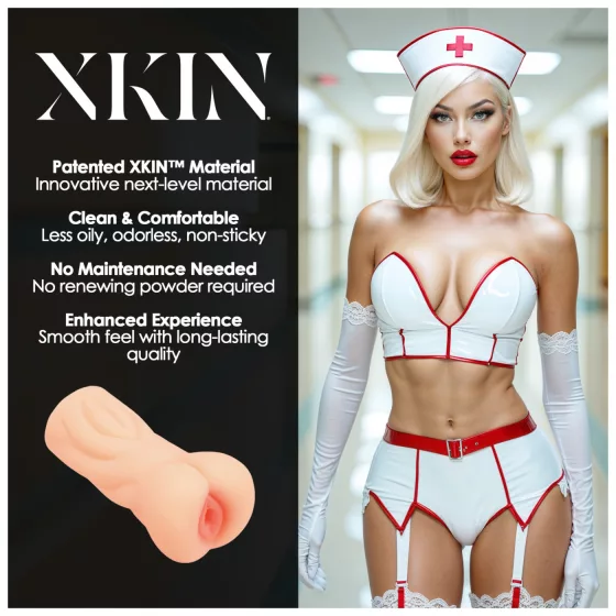 XKIN Tiffany Throatcheck - realistická umelá vagína masturbátor (prírodná farba)