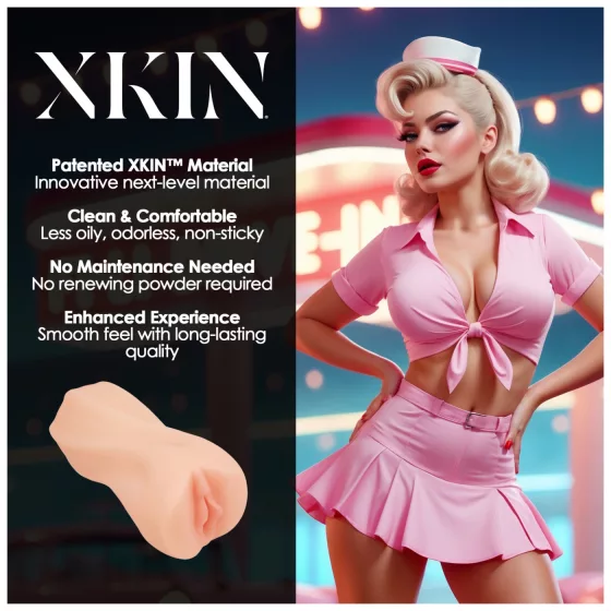 XKIN Cutie Darla - realistická umelá vagína masturbátor (prírodná farba)