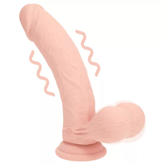 RealRock - realistický vibrátor s dvojitou hustotou (telovej farby) - 15 cm