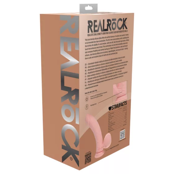 RealRock - realistický vibrátor s dvojitou hustotou (telovej farby) - 15 cm