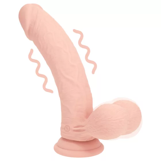 RealRock - realistický vibrátor s dvojitou hustotou (telovej farby) - 18 cm