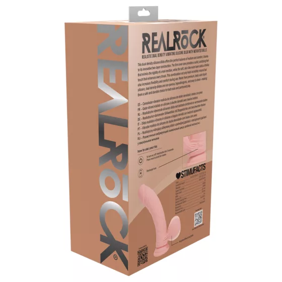 RealRock - realistický vibrátor s dvojitou hustotou (telovej farby) - 18 cm