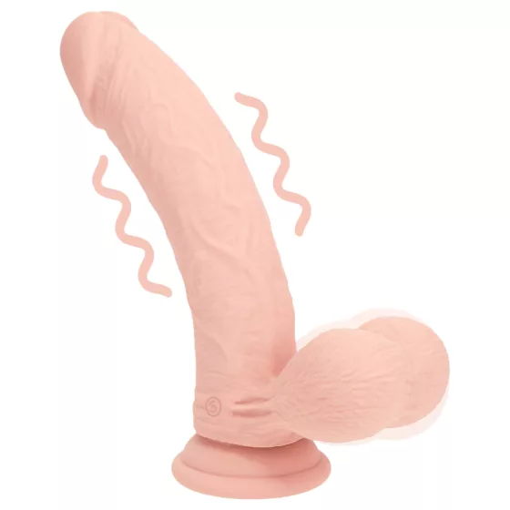 RealRock - realistický vibrátor s dvojitou hustotou (telovej farby) - 20 cm
