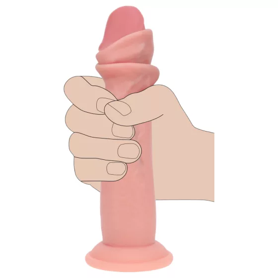 RealRock - realistický dvojitej hustoty dildo (telovej farby) - 15,5 cm